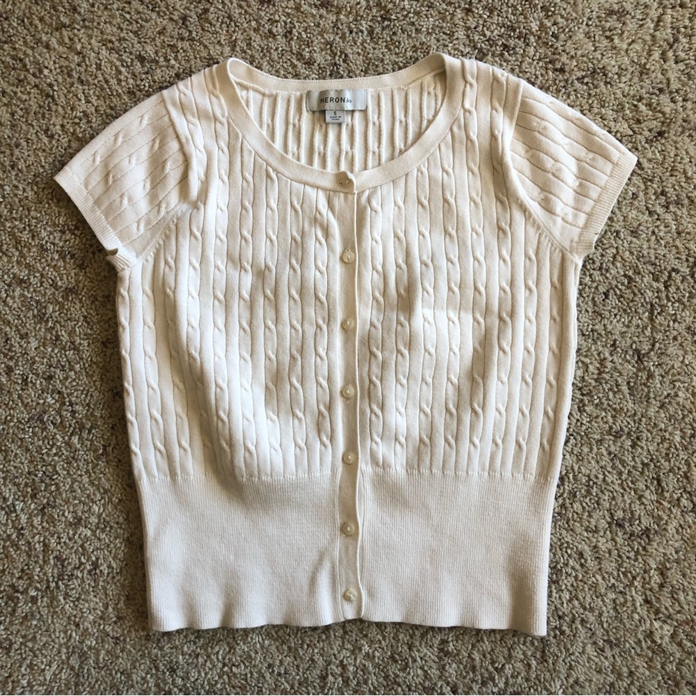 Women's Merona Light Cream Short Sleeve Top Size Small